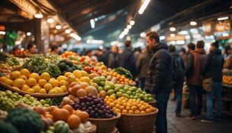 Einkaufen auf dem Wochenmarkt mit atmosphärischem Flair